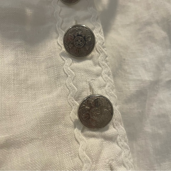 Vintage retro ruffle lace Victorian linen blouse - Picture 9 of 9